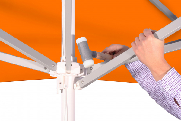Schneider Gastro Marktschirm Jumbo 400cm Seilzug Stock 55mm wasserfest orange